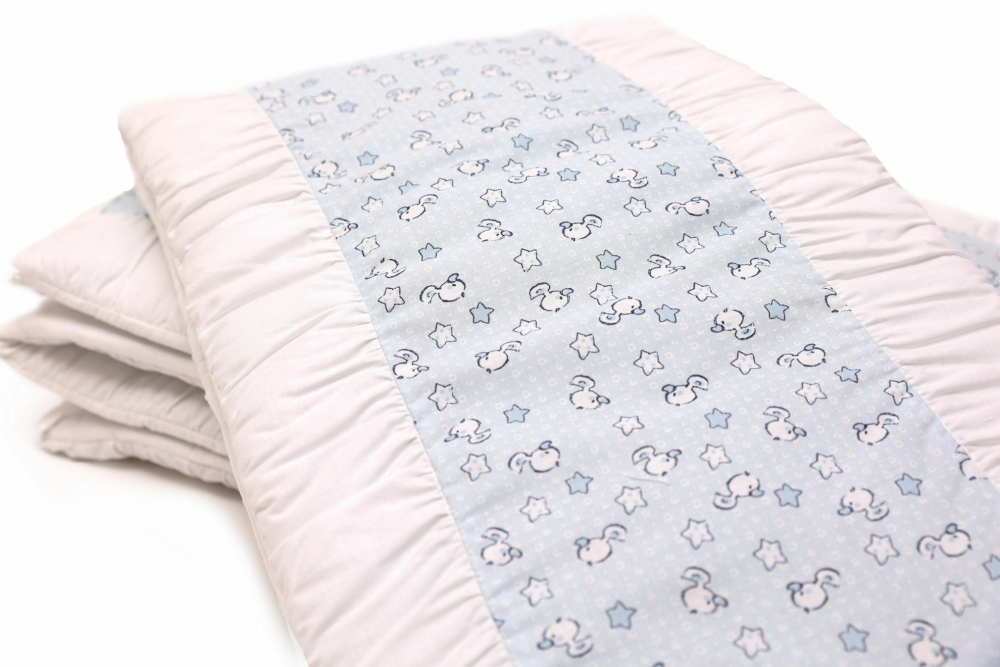 Set protecții pătuț KidsDecor Blue Ducks, 50x100 cm - imagine 2