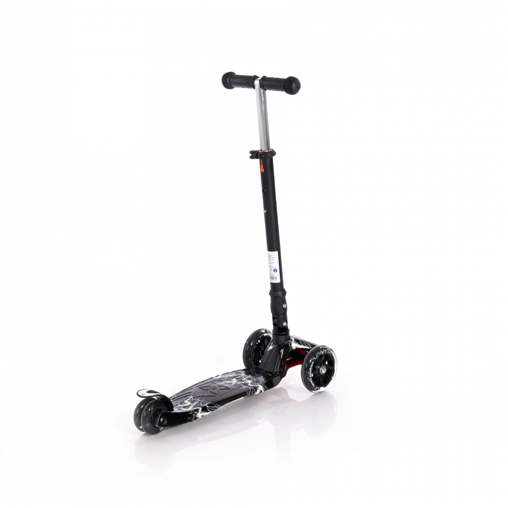 Trotineta Lorelli Rapid Black Flash LED, Pliabilă