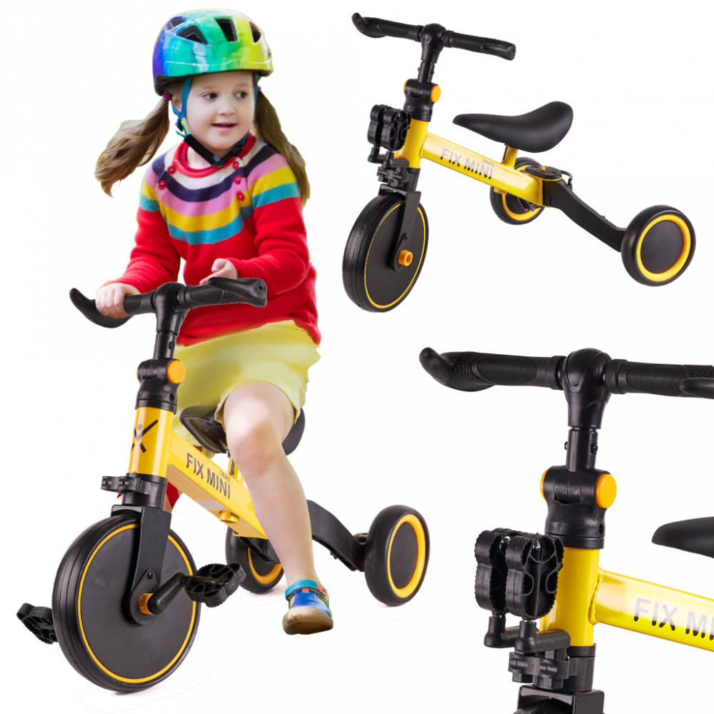 Tricicleta Ikonka Trike Fix Yellow 3 in 1