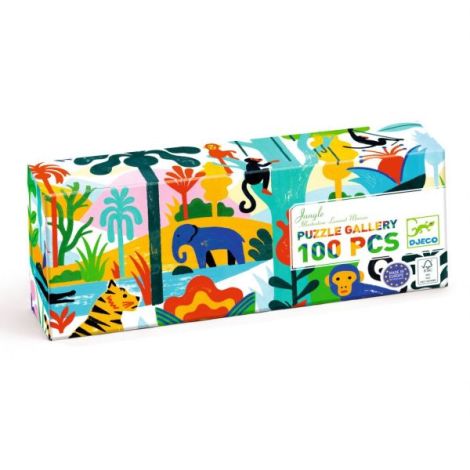 Puzzle Jungla Djeco 100 piese - Aventură sălbatică