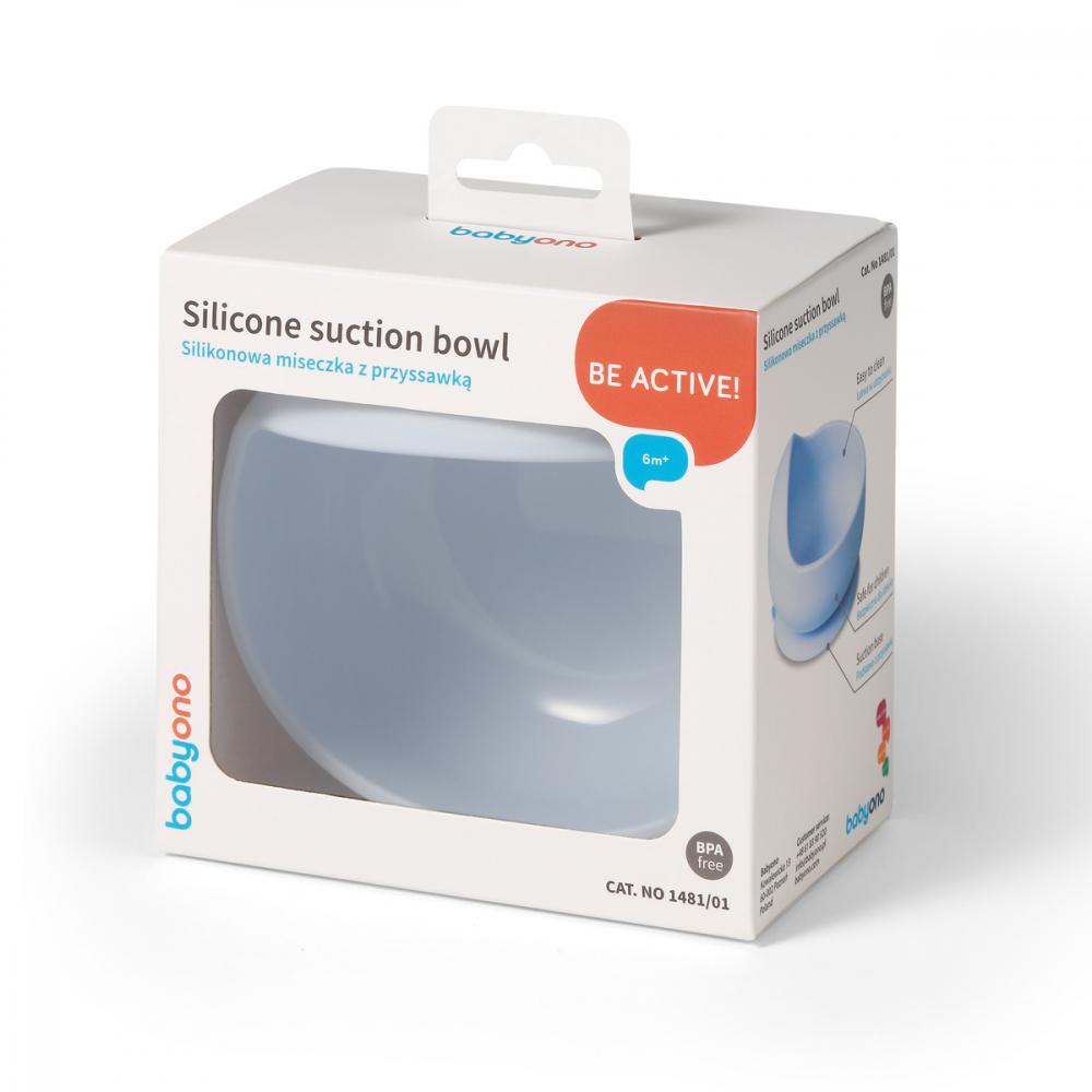 Bol Silicon Babyono cu Ventuza, Albastru - imagine 8