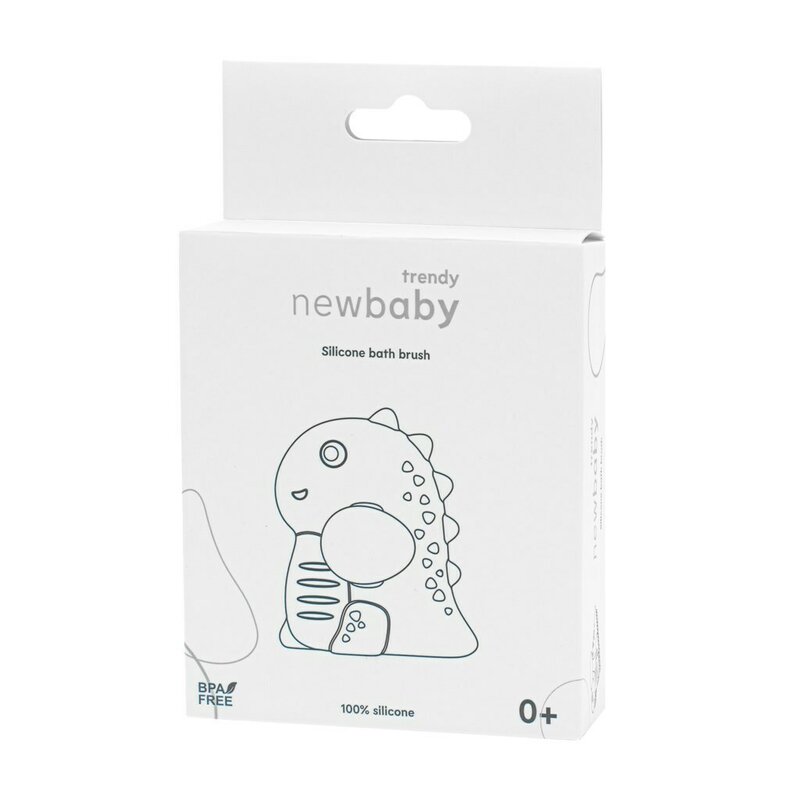 Perie Baie New Baby Dino Silicon - Igienă Sigură - imagine 3