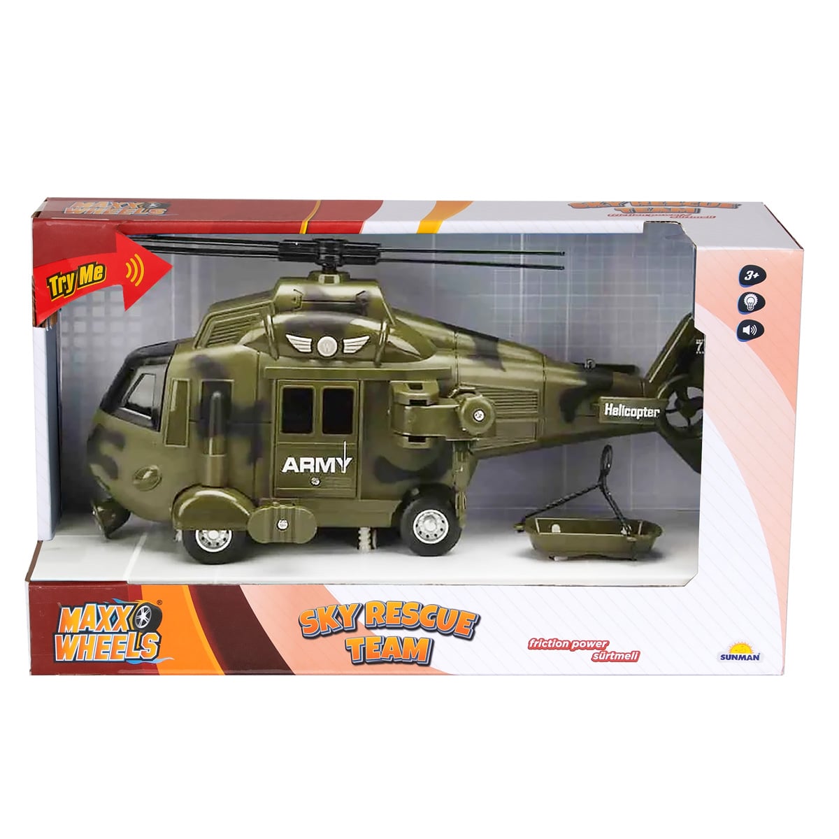 Elicopter Maxx Wheels 1:16 cu Lumini și Sunete