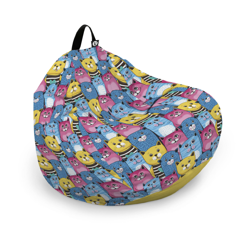 Husă Puf Bean Bag Para XL Smiley Cats | Updeco - imagine 6