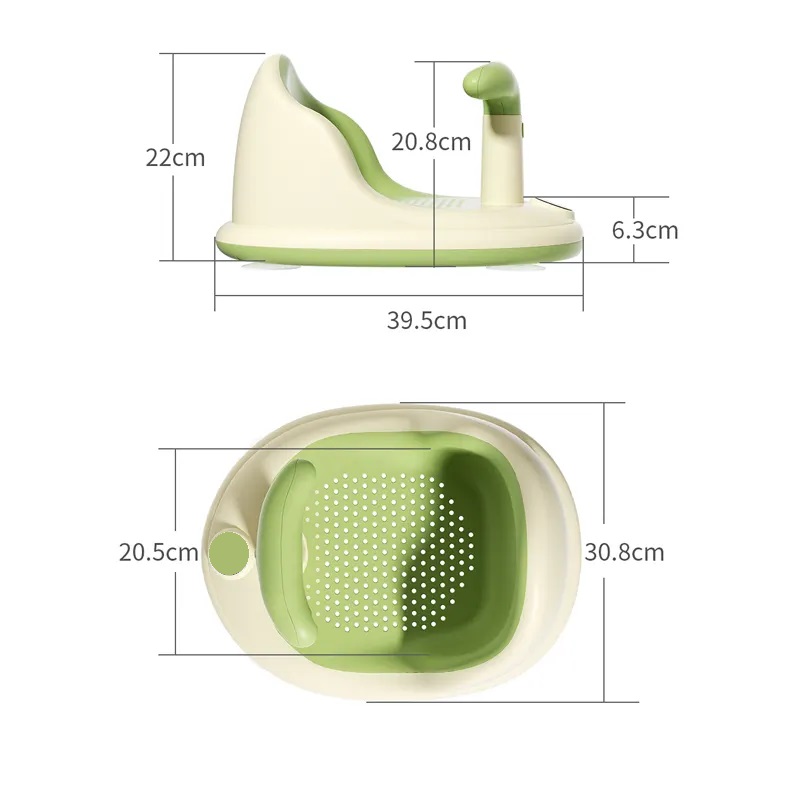 Scaunel baie Little Mom Green, ergonomic si sigur - imagine 3