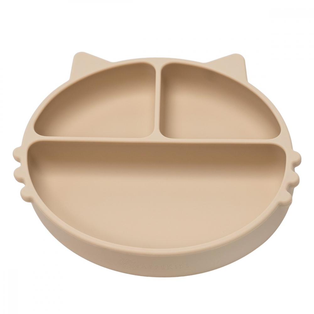 Farfurie AppeKids Silicon Beige cu Ventuza - imagine 4