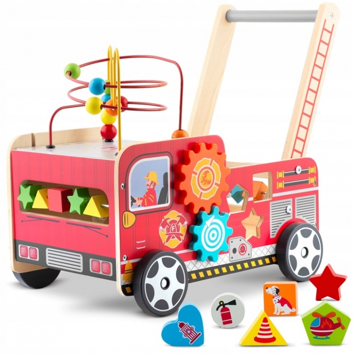Antemergator Lemn Masina Pompieri Ricokids | Joc Activ - imagine 7