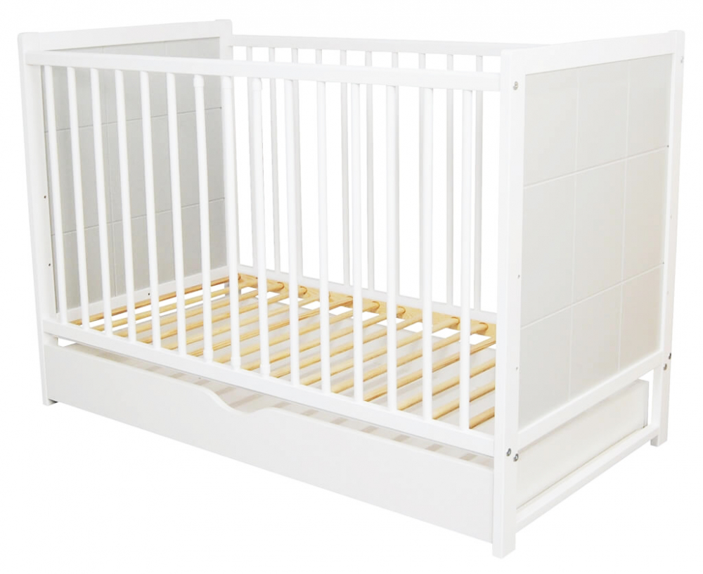 Pătuț Cezar Alb 120x60 cu Sertar - imagine 7