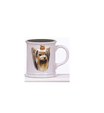 Cana Yorkie in Relief din Ceramica | Cadou Ideal Iubitori Animale