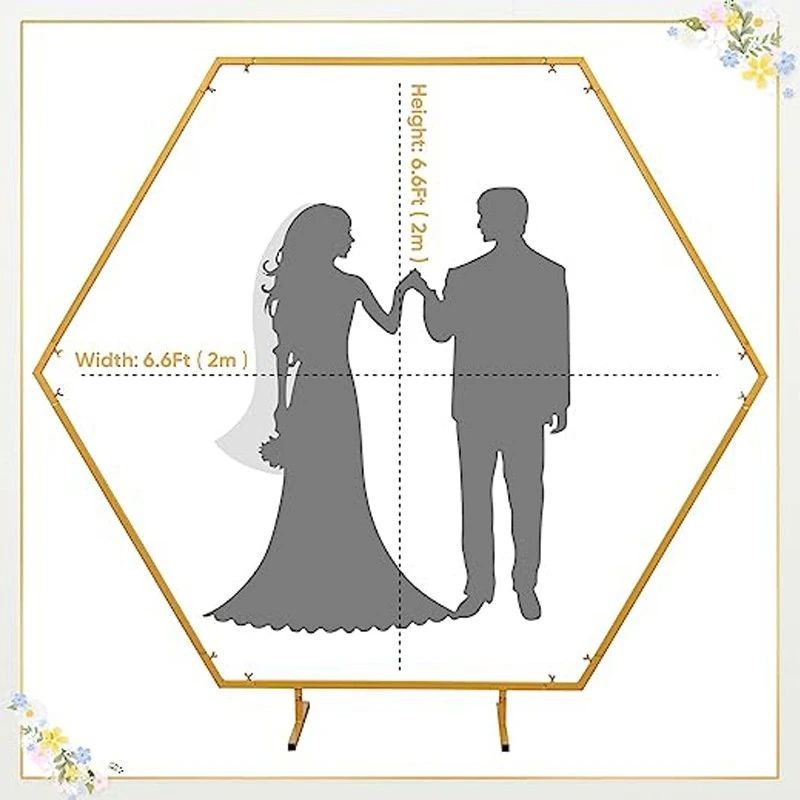Arcadă Hexagonală Aurie Procart | Decor Eveniment - imagine 4
