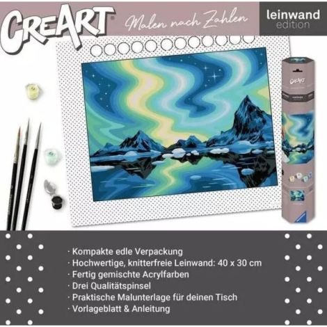 Creează Aurora Boreală - Pictură pe Numere Ravensburger - imagine 5