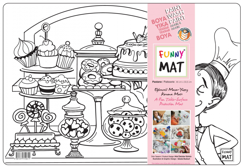 Plansa Funny Mat Patiserie | Reutilizabila Colorat