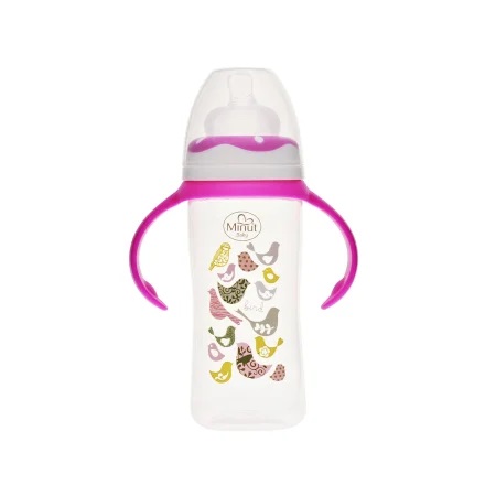 Biberon Minut Baby 270ml cu manere roz - imagine 4