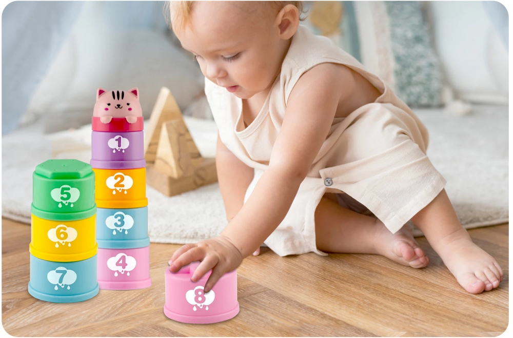 Set Cupe Baie Ricokids Montessori, Cifre Stivuit - imagine 10