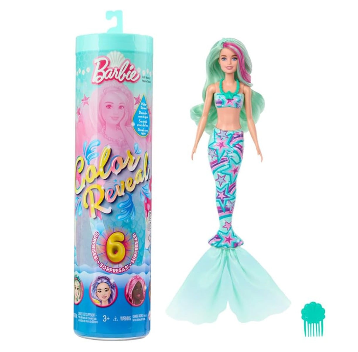 Papusa Barbie Color Reveal Sirena 6 Surprize
