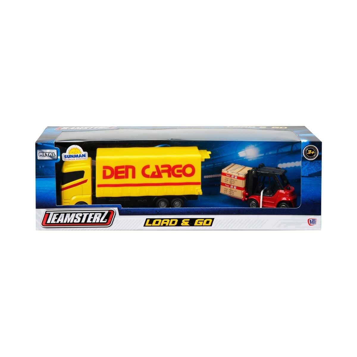 Teamsterz Set Camion cu Motostivuitor, Galben
