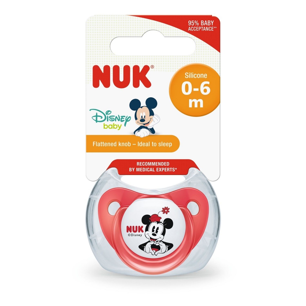 Suzeta Nuk Mickey Silicon M1 Rosu 0-6 luni