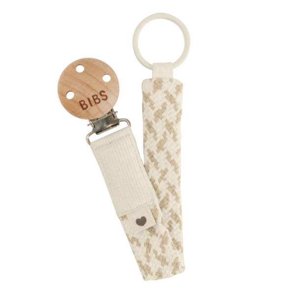 Lanțisor Clip Suzetă Bibs Ivory-Vanilla, Bumbac Organic - imagine 4
