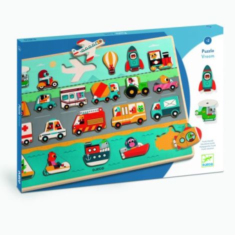 Puzzle Lemn Djeco Vroom-vroom | Joc Educativ