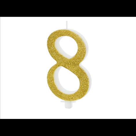 Lumanare Cifra 8 Aurie Party deco | Decor Tort