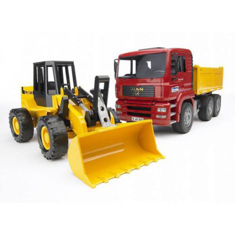 Bruder MAN TGA Camion + Incarcator FR 130 - imagine 3