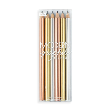 Creioane Grafit Ooly Modern Set 6 - Design Triunghiular