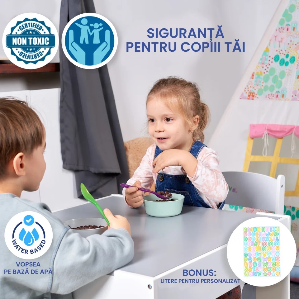 Suporto Set Masuta Copii 3-6 Ani cu Depozitare - imagine 3
