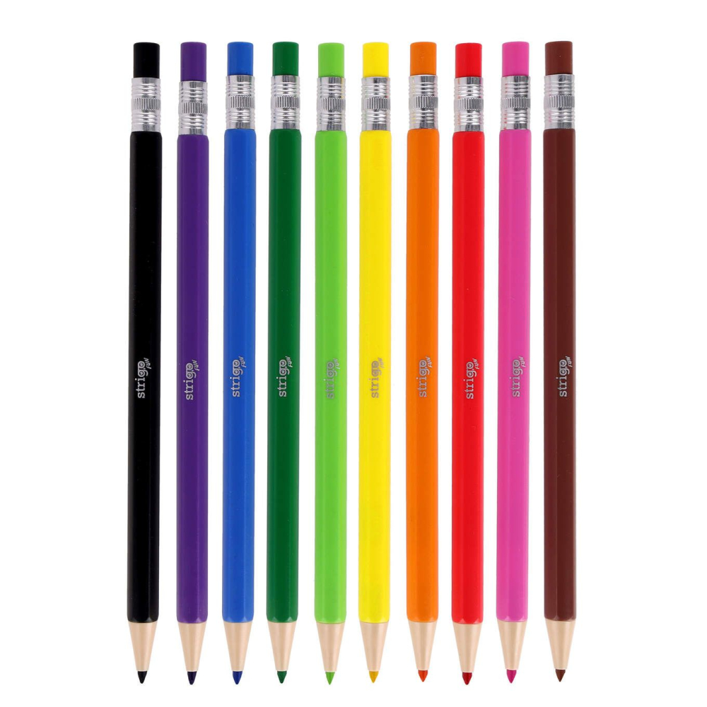 Creioane Mecanice Strigo 10 buc Colorate