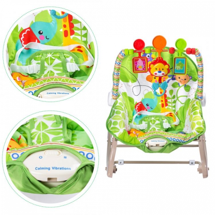 Balansoar cu vibrații 3 în 1 Ecotoys Jungla - imagine 2