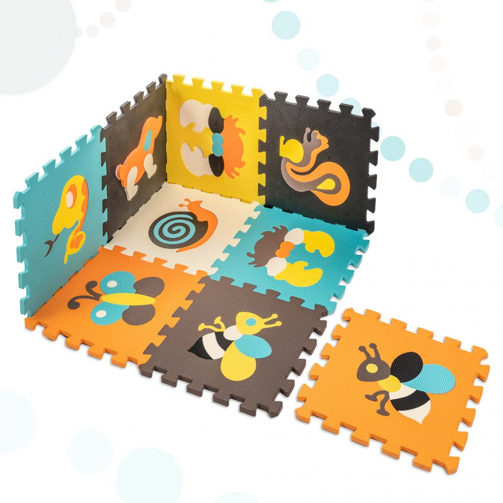Covoras Puzzle Spuma 9 Piese Ikonka Cute Animals - imagine 6