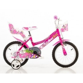 Bicicleta Dino Bikes 16" Roz pentru Fetite - imagine 2