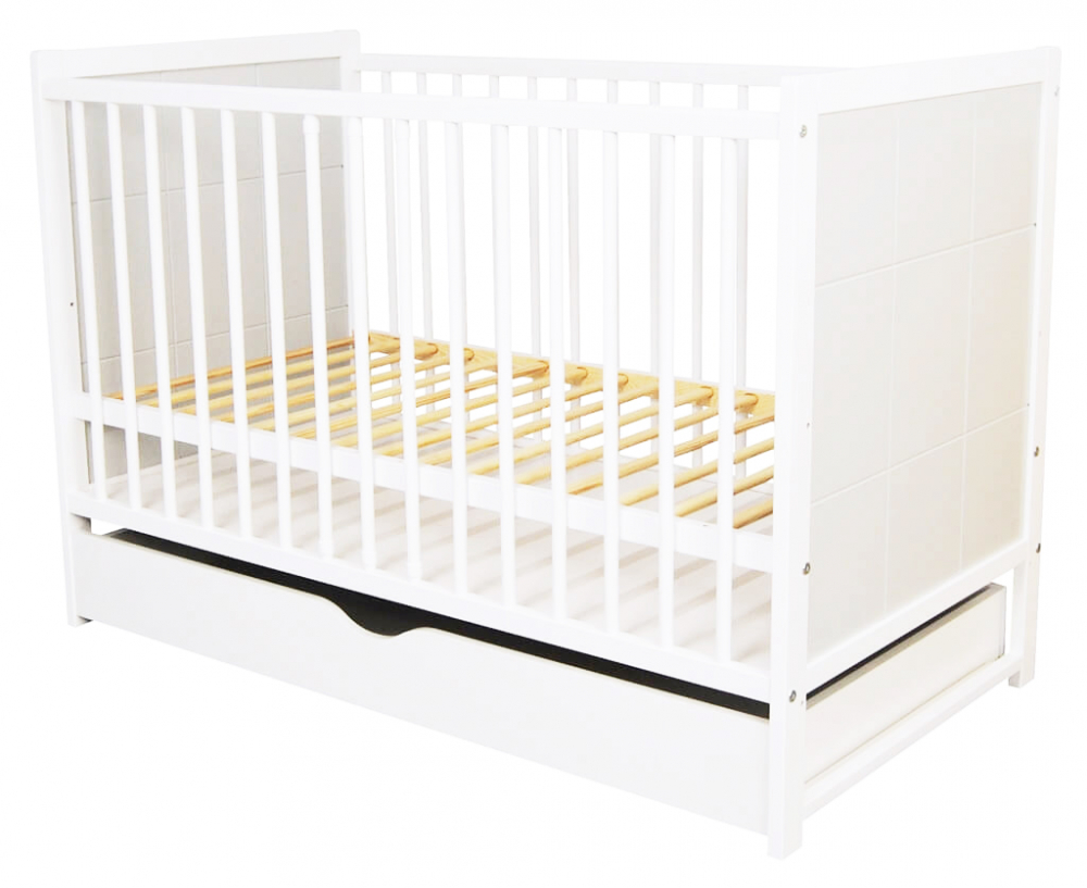Pătuț Cezar Alb 120x60 cu Sertar - imagine 4