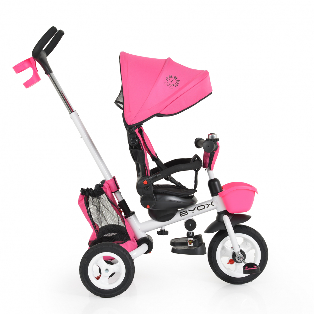 Tricicleta Byox Flexy Lux Pink, Pliabilă cu Mâner Parental - imagine 10