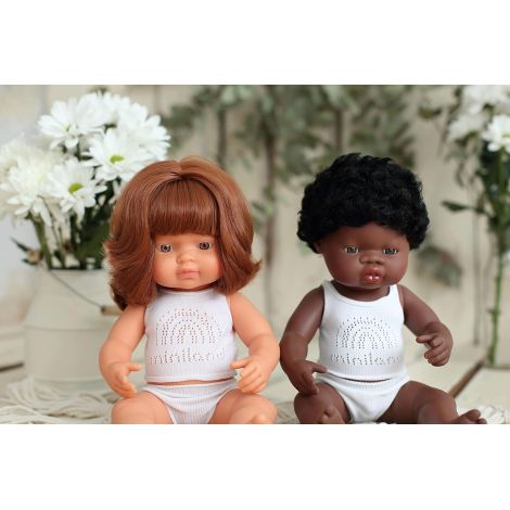 Păpușă Fetiță Africană 38 cm - Miniland - imagine 3