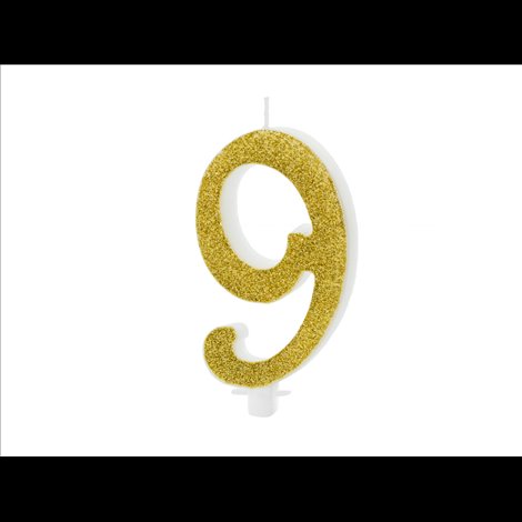 Lumanare Cifra 9 Aurie Party Deco | Decoratiune Nastere
