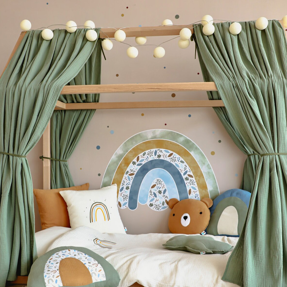 Set Decor Little Amy Verde - Canopy Muselina Copil - imagine 2