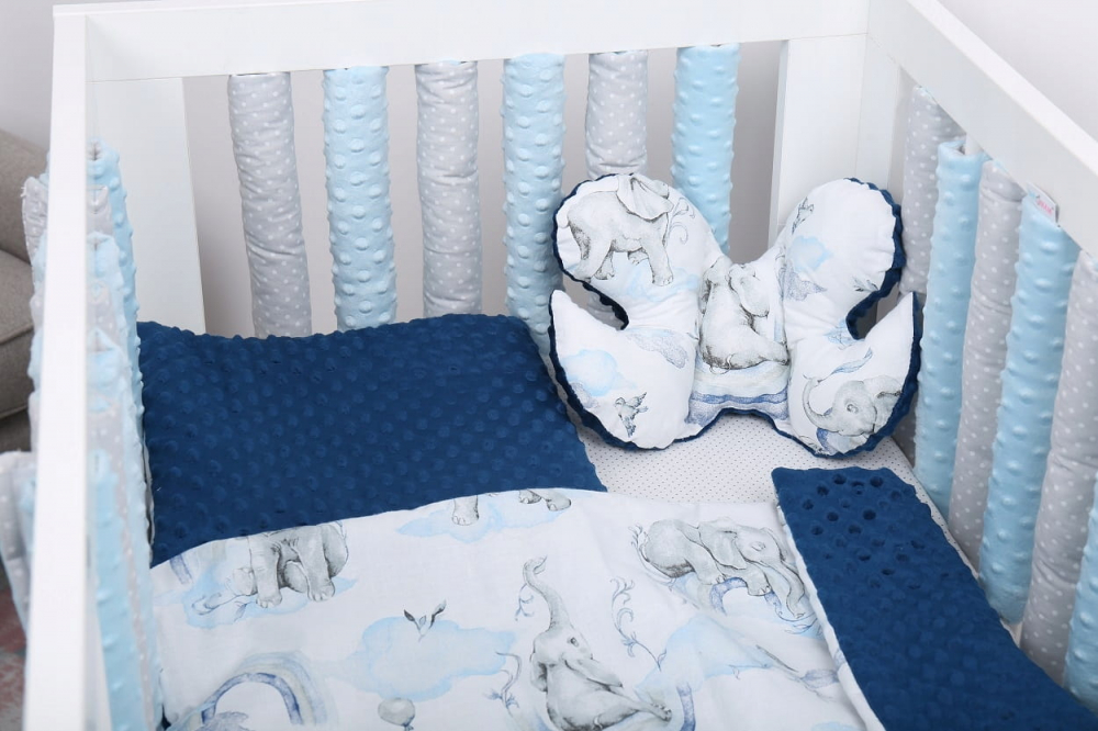 Set Protectii Patut BabyMam, Bumbac & Minky, Siguranta - imagine 2