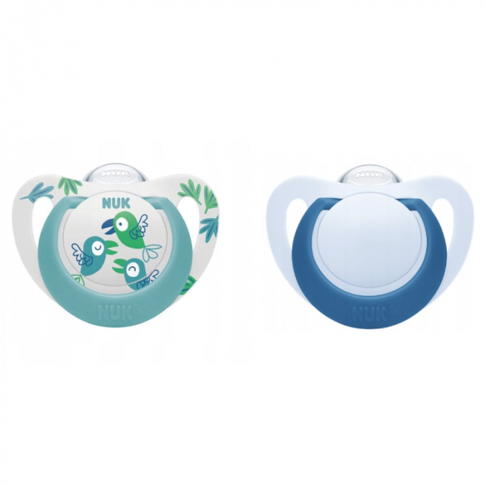 Suzete Nuk Star Silicon 18-36 luni, Pasăre, Set 2 Bucăți