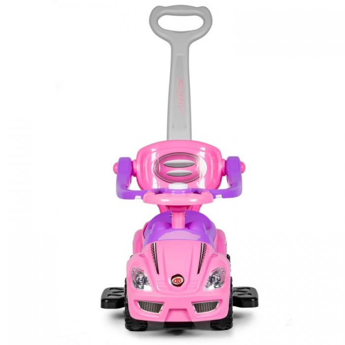 Mașinuță Copii 3 în 1 Ecotoys Roz cu Mâner