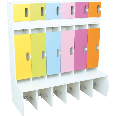 Cuier Vestiar Moje Bambino, 6 Compartimente Colorate