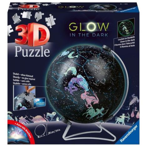 Puzzle Glob 3D Luminează în Întuneric | Ravensburger - imagine 4
