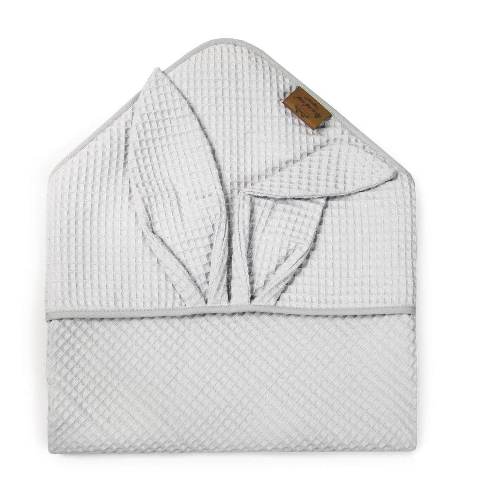 Prosop Baie Waffle Iepuras Gri | Floo for Baby - imagine 7