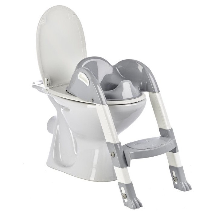 Reductor toaleta cu scarita Thermobaby Kiddyloo Grey Charm - imagine 4