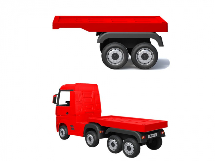 Semiremorca pentru camion electric Mercedes Actros  Rosu