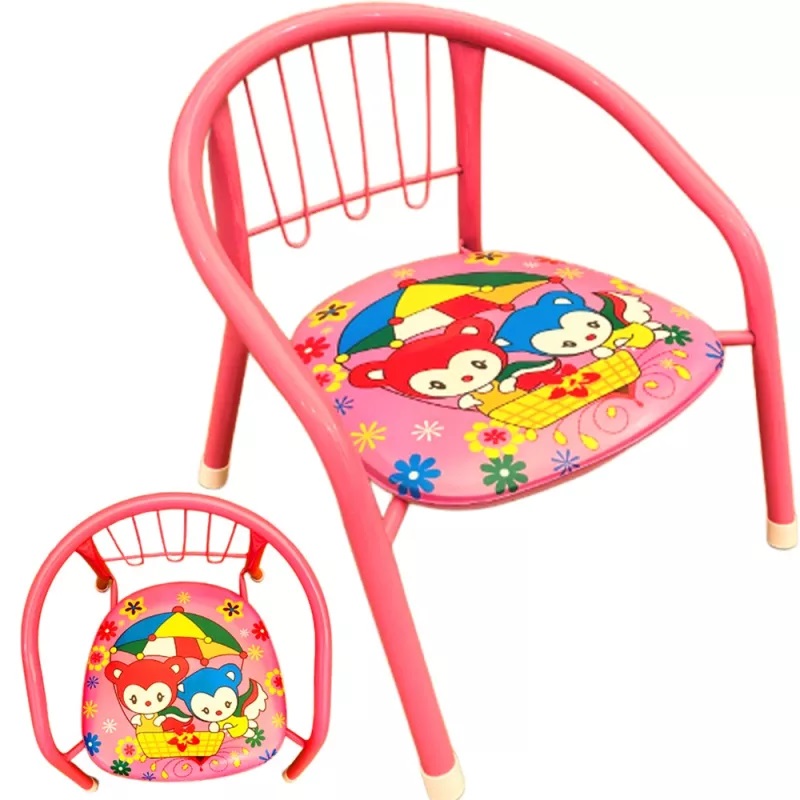 Scaunel NiceKids Pink Bears, cadru metalic