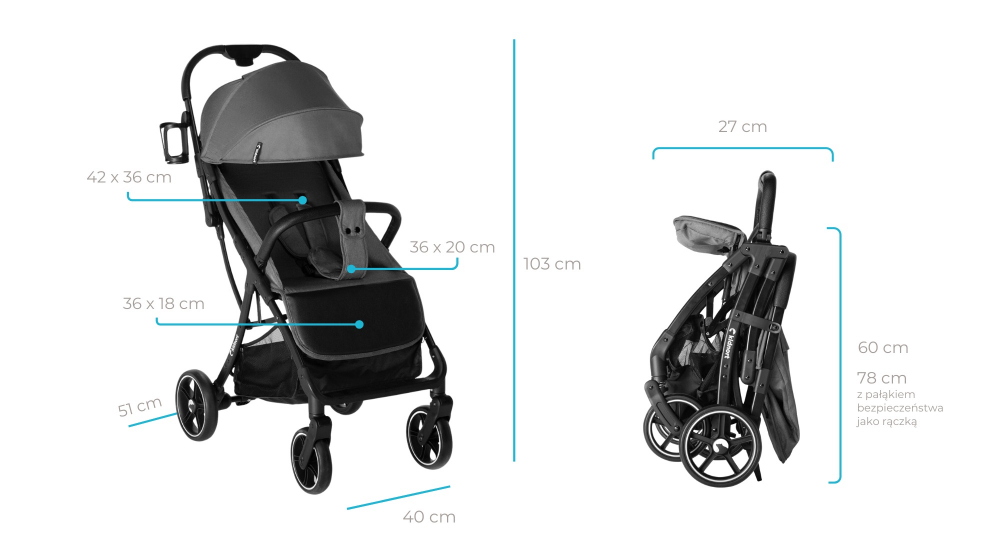 Carucior Kidnort Pliere Compacta si Suspensie - imagine 3