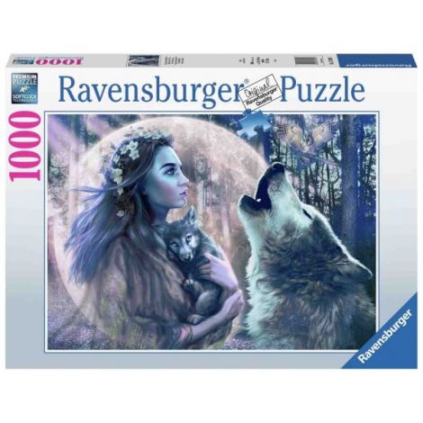 Puzzle Femeie Cu Lupi 1000 piese Ravensburger - imagine 2
