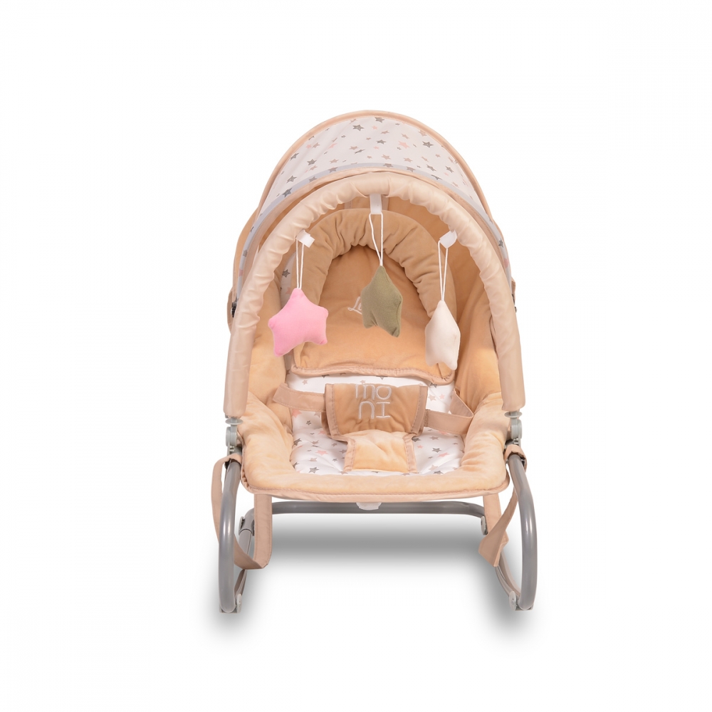 Balansoar Moni Lulu Beige cu Jucării și Șezut Reglabil - imagine 2