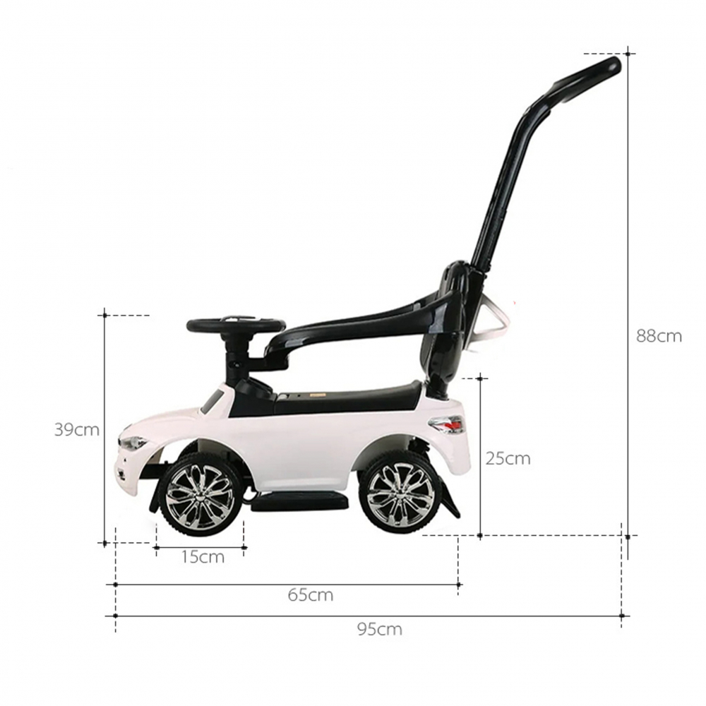 Masinuta Nicekids White cu maner parental - imagine 6
