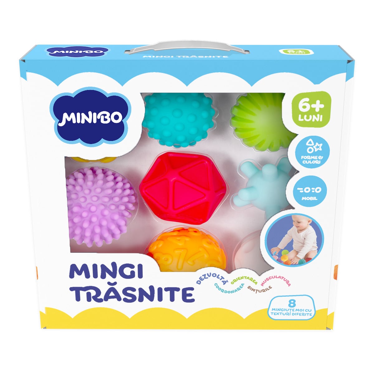 Set 8 Mingi Trăsnițe Minibo | Dezvoltare Senzorială